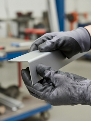 Alu Winkel nach Maß in Hand