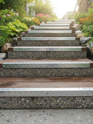 Alu Winkel nach Maß auf Treppe