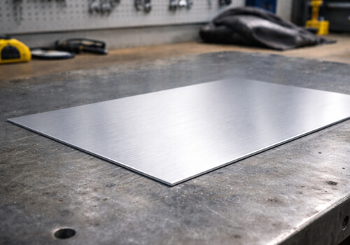 farbiges Alublech nach Maß auf Tisch