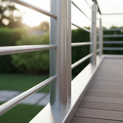 Alurohr als Geländer auf Balkon