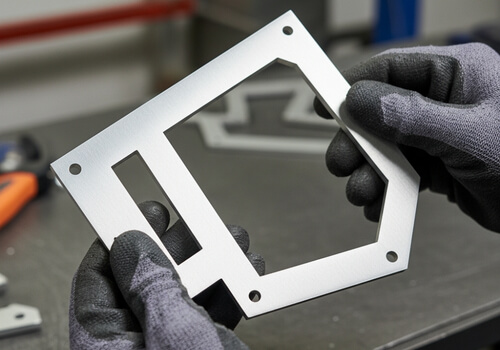 Ergebnis von Laserschneiden in der Hand