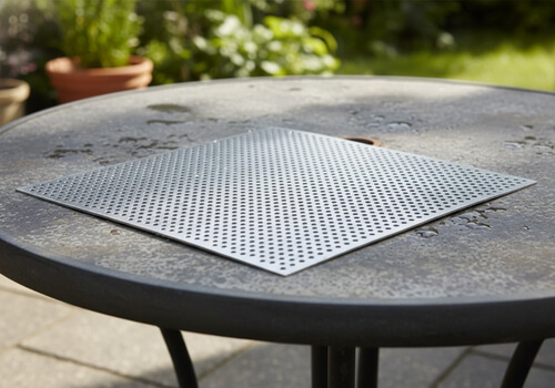 Lochblech Zuschnitt auf Tisch liegend