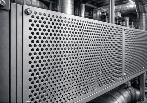 Lochblech Zuschnitt in Industrie verbaut