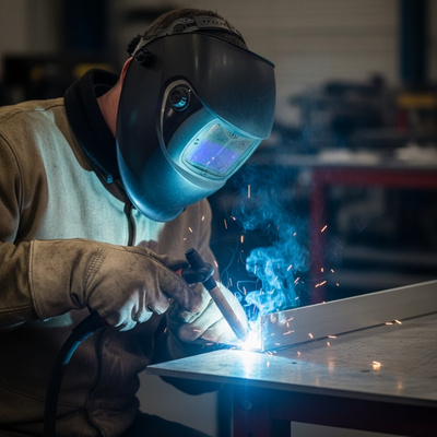 Alu U Profil nach Maß wird geschweißt