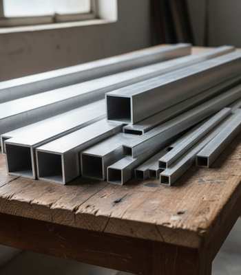 Vierkantrohr nach Maß auf Tisch