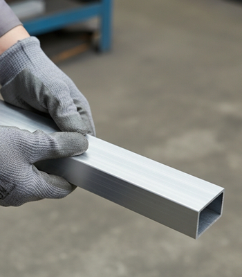 Vierkantrohr nach Maß in Hand