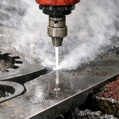 Wasserstrahlschneiden von Metall